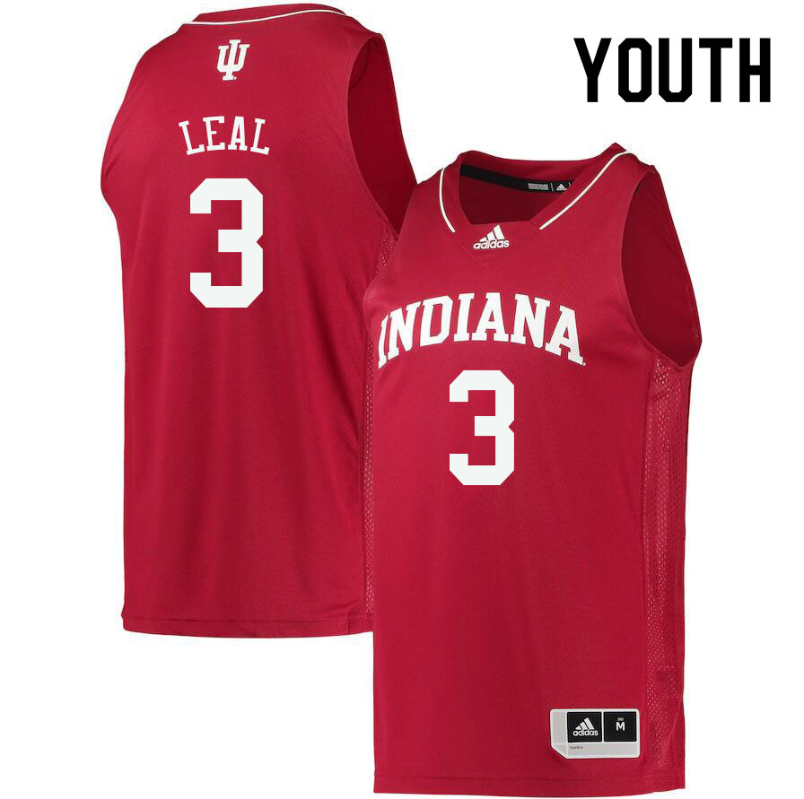 Youth #3 Anthony Leal Indiana Hoosiers College Basketball Jerseys Sale-Crimson